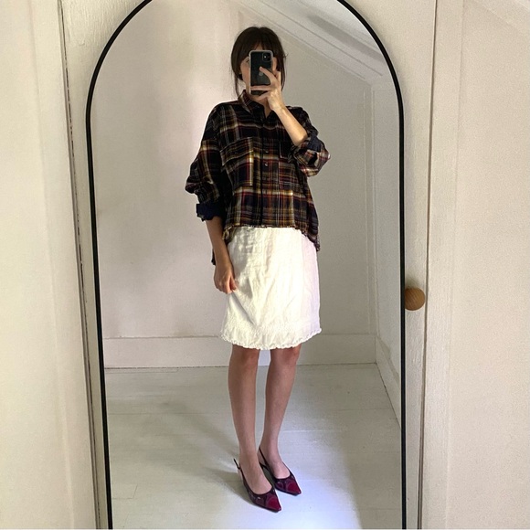 Pilcro / Anthropologie Cropped Plaid Button Front Shirt - Picture 1 of 13